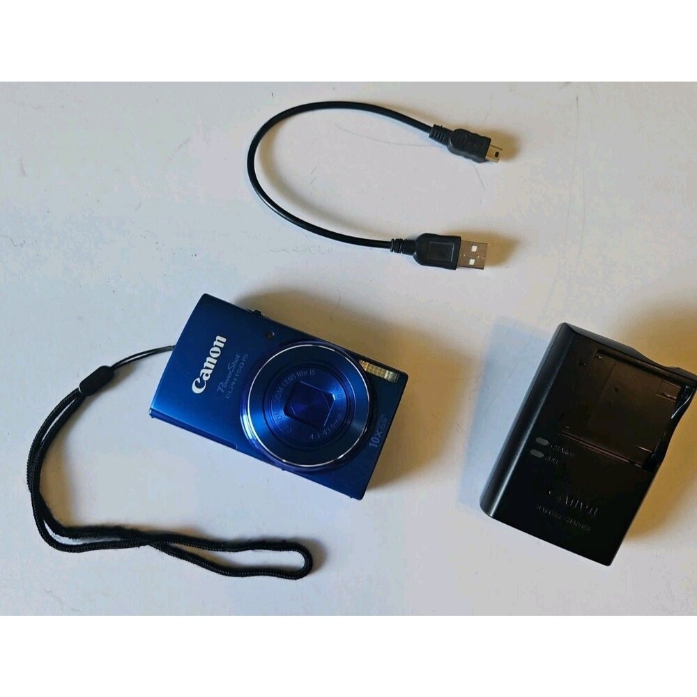 Canon PowerShot ELPH 150 IS Camera Blue 20 MP 10x Zoom Clean Tested